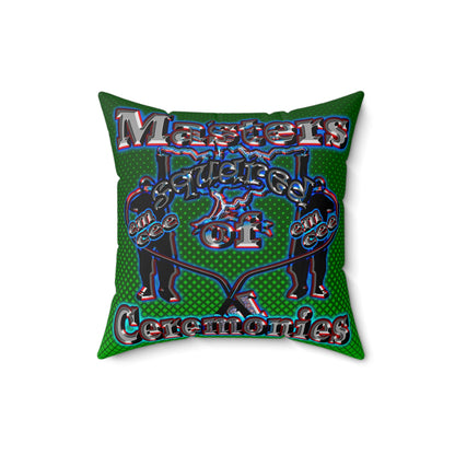em cee squared - Spun Polyester Square Pillow - (logo green)