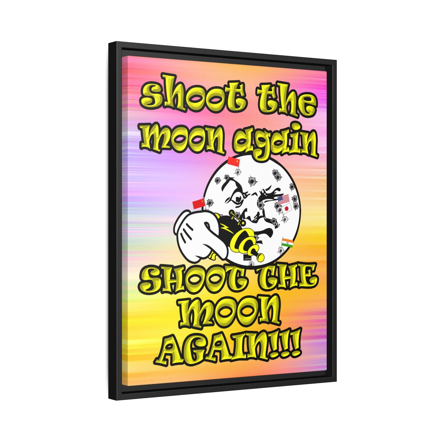 shoot the moon again - framed canvas art (color blur)