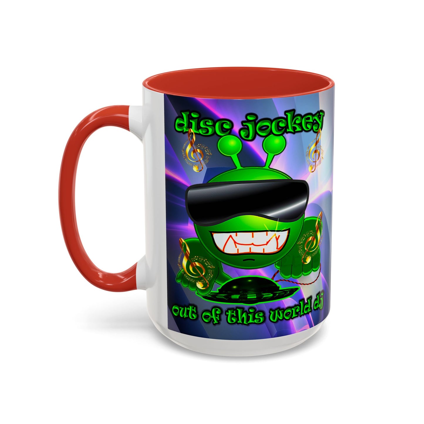 disc jockey - Accent Mug (grey-pink wave)