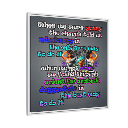 doggystyle - framed canvas art (grey-light grey)