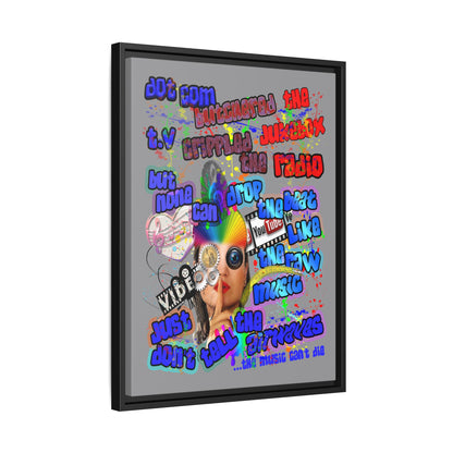 drop the beat - framed canvas art (grey)