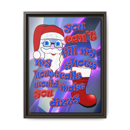 santa's shoes - framed canvas art (grey-pink wave)