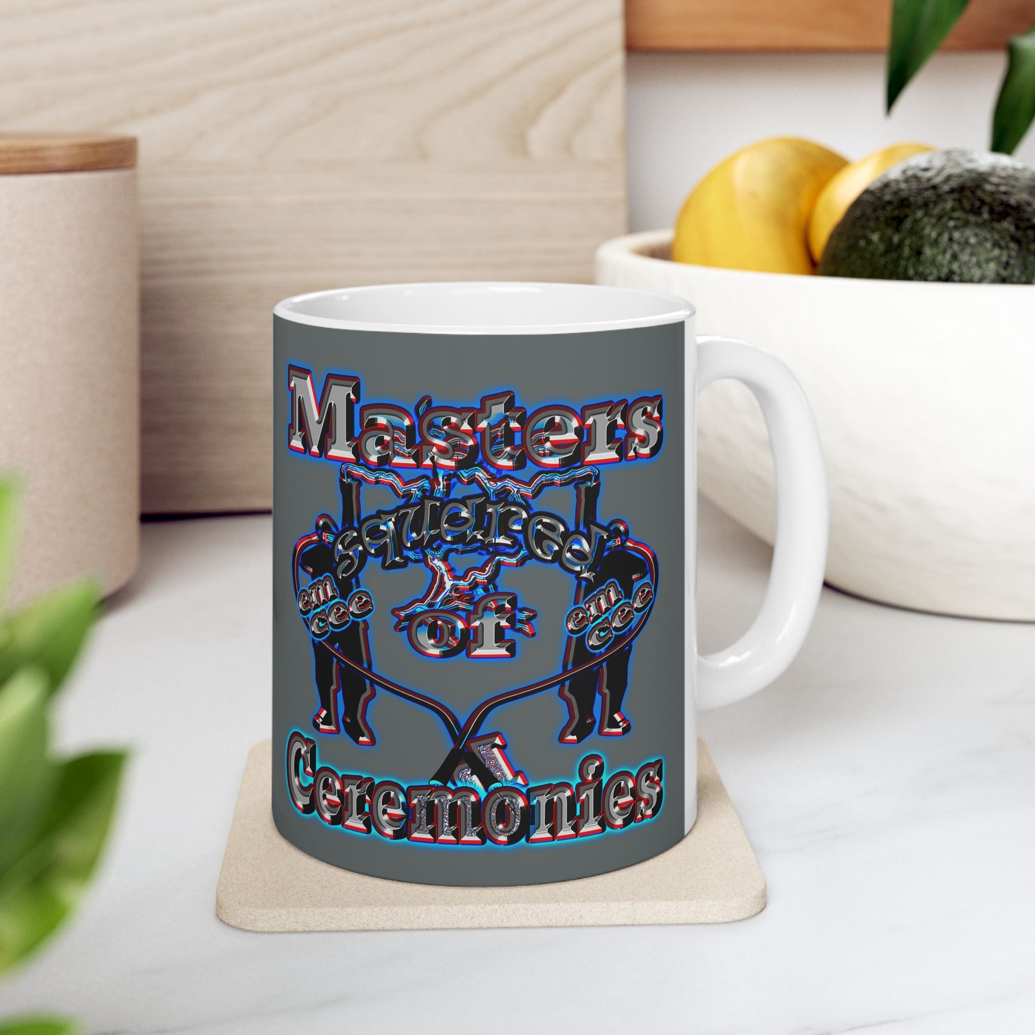 em cee squared - White Mug (dark grey)