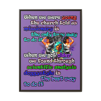 doggystyle - framed canvas art (light purple)