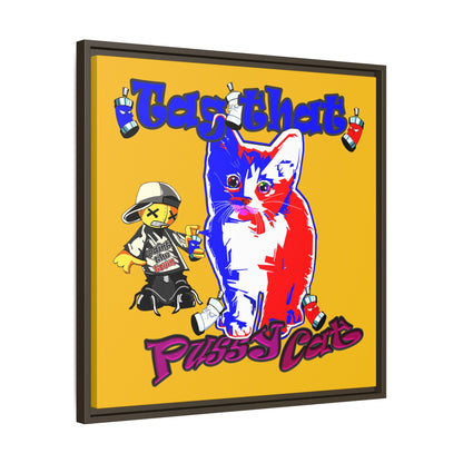 tag that - framed canvas art (yellow)