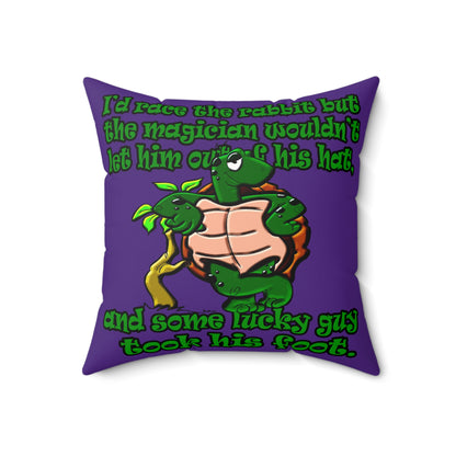 turtle race - Spun Polyester Square Pillow - (purple)