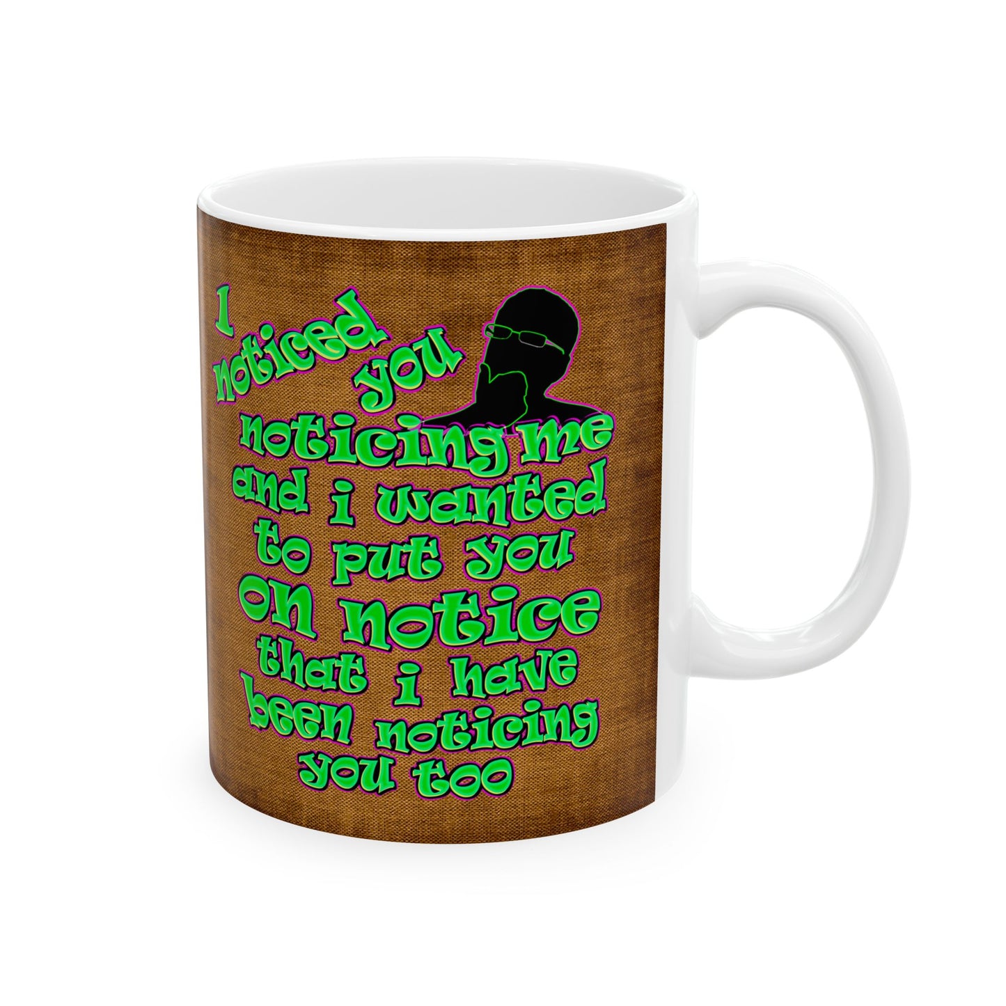 noticed you noticing - White Mug (brown papyrus)