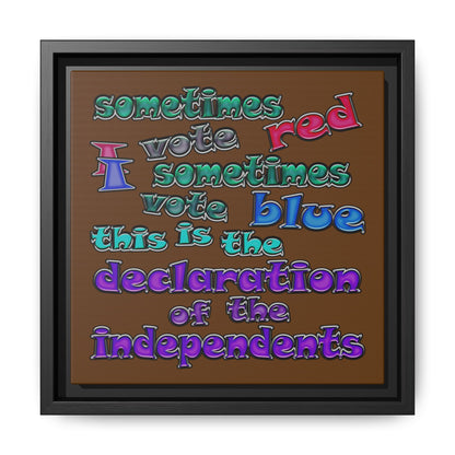 declaration of the independents - framed canvas art (brown)