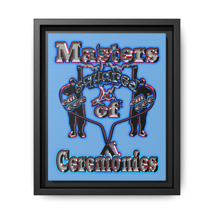 em cee squared - framed canvas art (light blue)