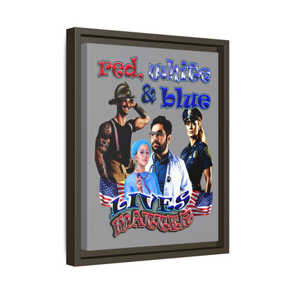 rw&b lives matter - framed canvas art (grey)