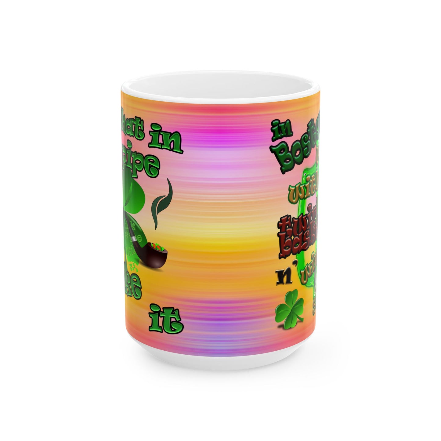 celtics logo - White Mug (color blur)