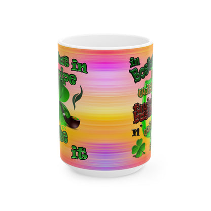 celtics logo - White Mug (color blur)