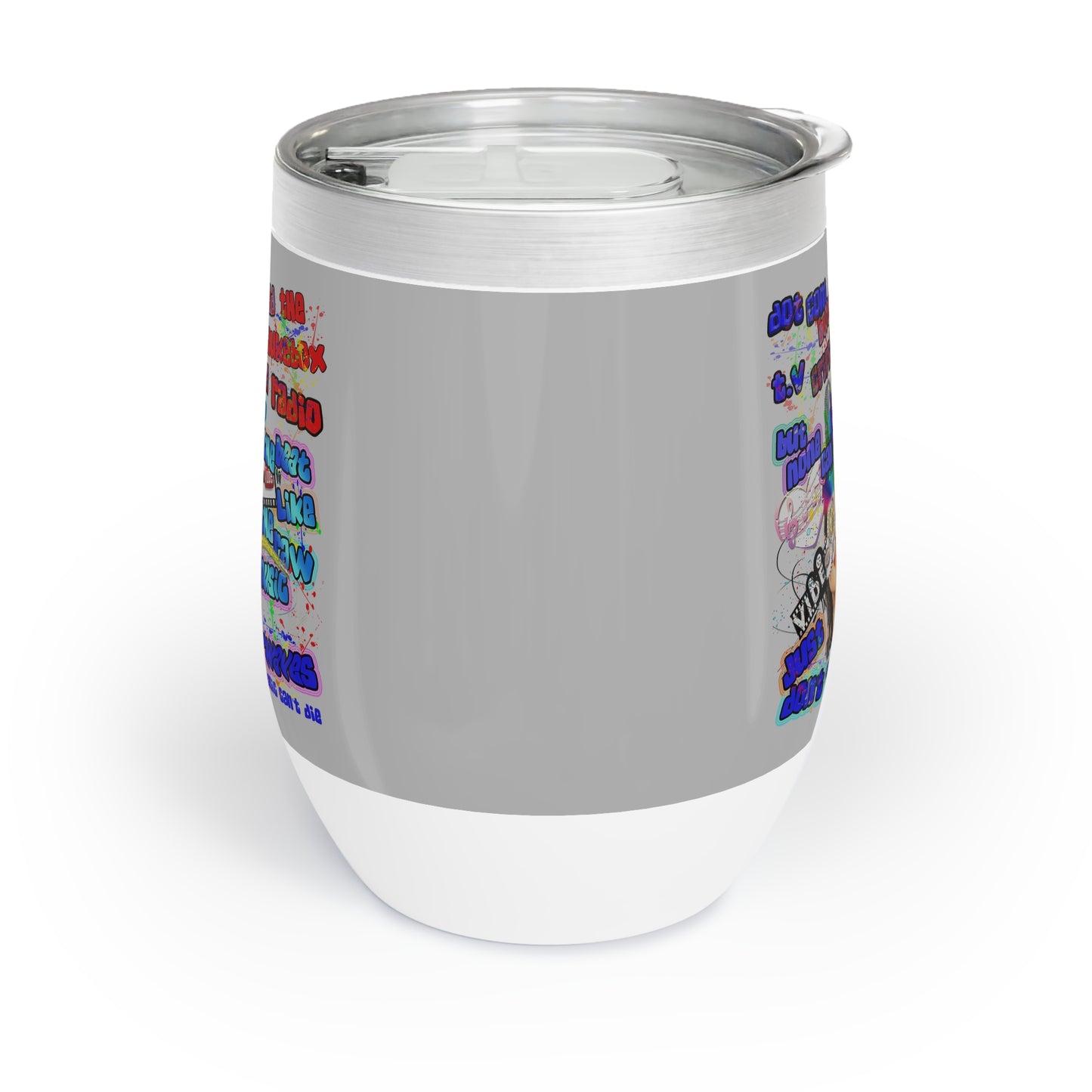 drop the beat - Chill Wine Tumbler (light grey)