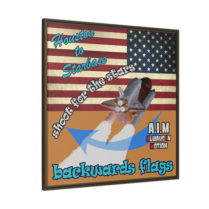 shoot for the stars - framed canvas art (light brown)