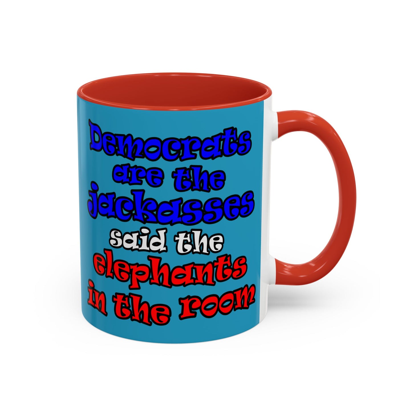 donkeys and elephants - Accent Mug (turquoise)