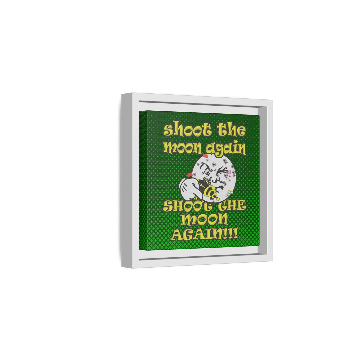 shoot the moon again - framed canvas art (logo green)