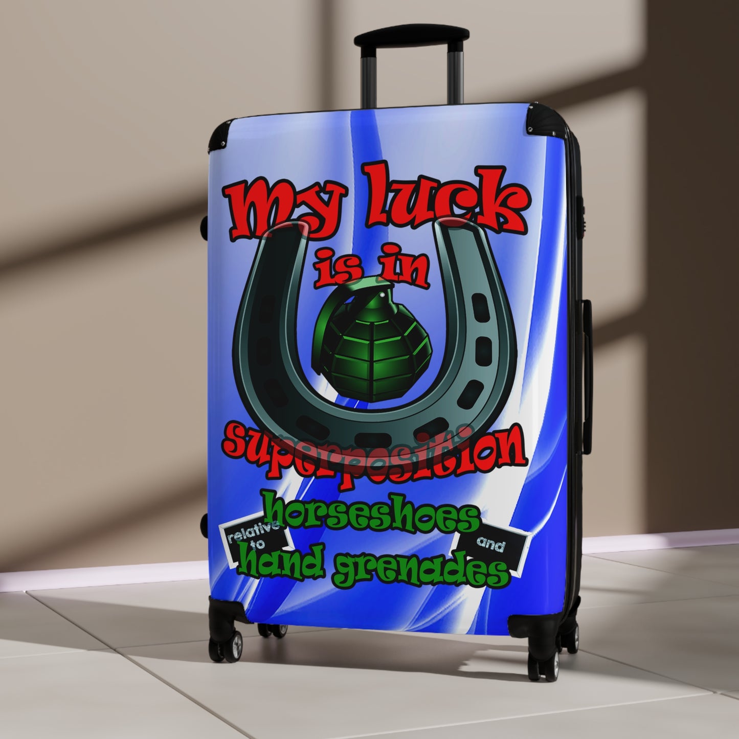 my luck - Suitcase (blue-white wave)