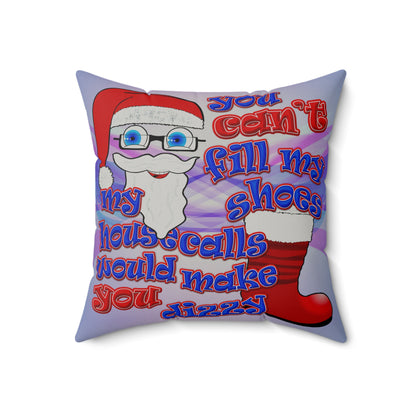 santa's shoes - Faux Suede Square Pillow - (light blue-pink wave)