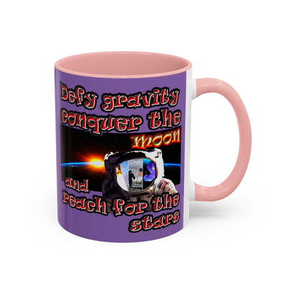 defy conquer reach - Accent Mug (light purple)
