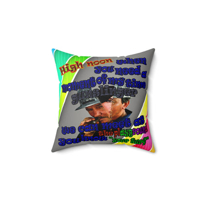 high noon - Faux Suede Square Pillow - (rainbow split)