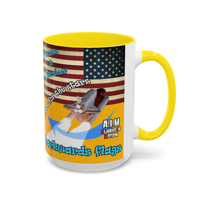 shoot for the stars - Accent Mug (yellow)