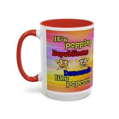 popping like popcorn - Accent Mug (color blur)