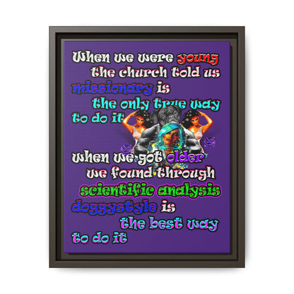 doggystyle - framed canvas art (purple)