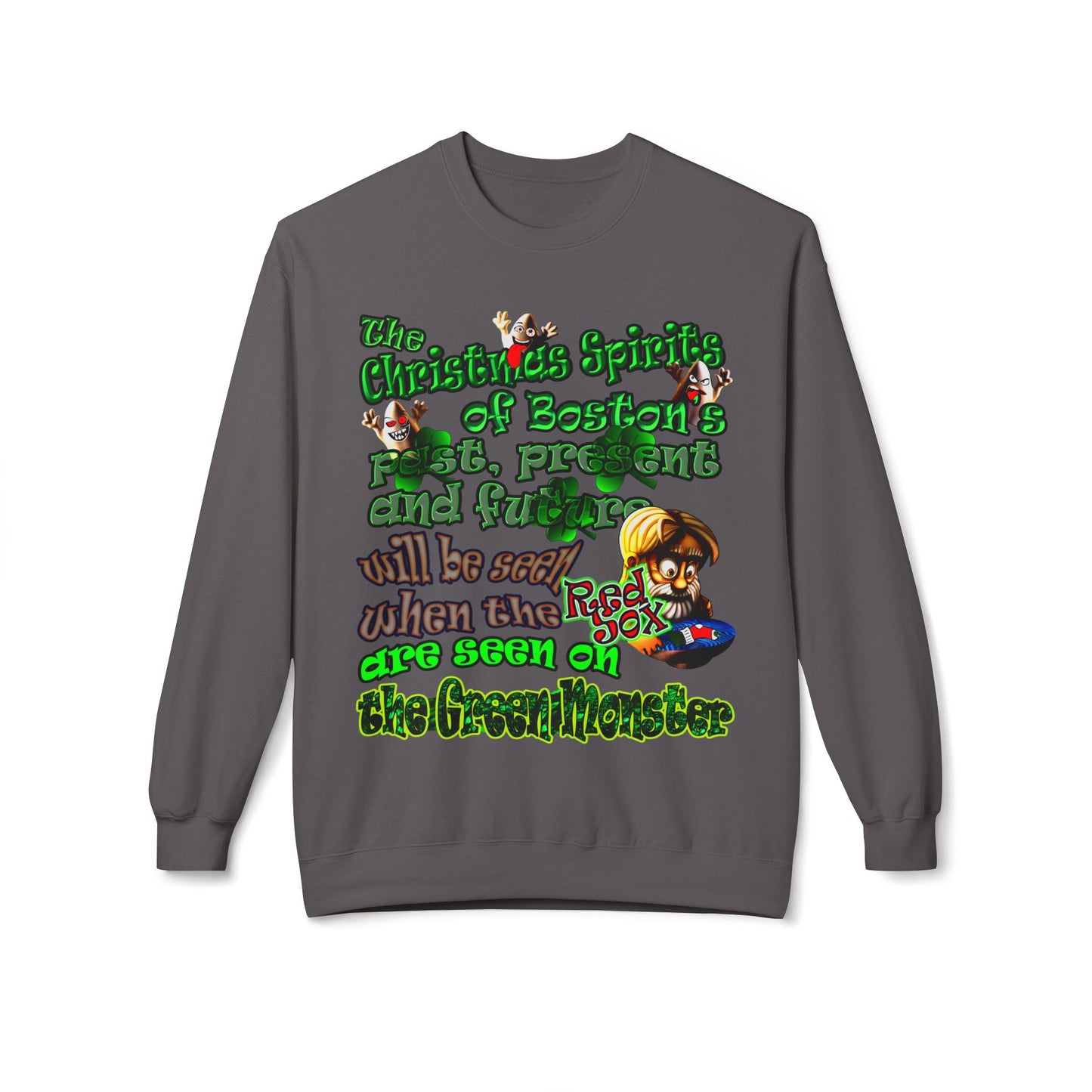 christmas spirits of boston - Unisex Midweight Softstyle Fleece Crewneck Sweatshirt