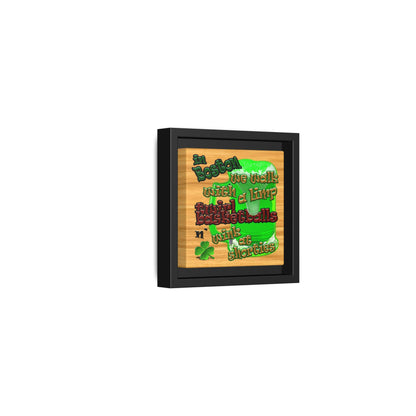 celtics logo - framed canvas art (butterscotch wood finish)