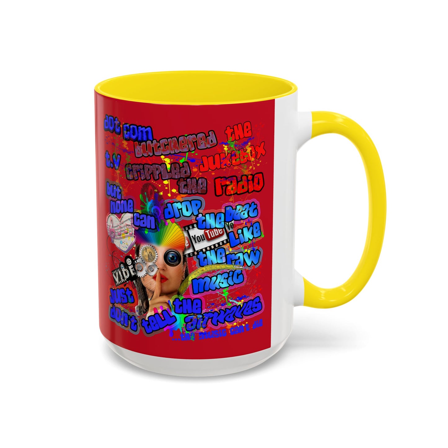 drop the beat - Accent Mug (dark red)
