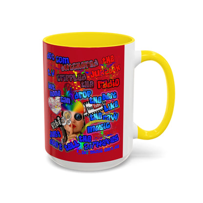 drop the beat - Accent Mug (dark red)