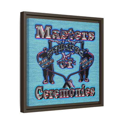 em cee squared - framed canvas art (faded blue)