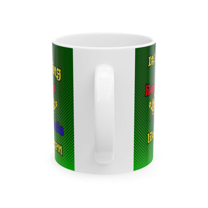 popping like popcorn - White Mug (logo green)