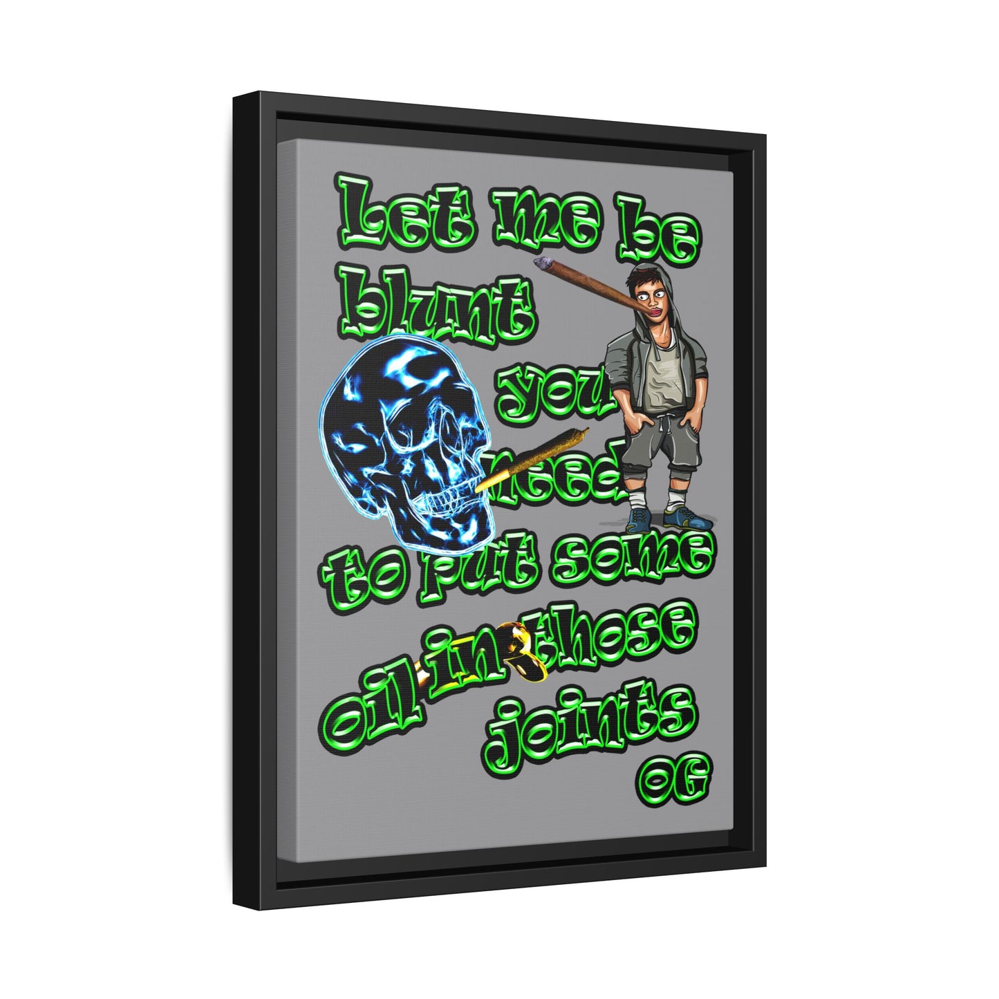 og - framed canvas art (grey)