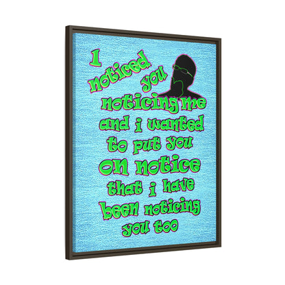 noticed you noticing - framed canvas art (faded blue)