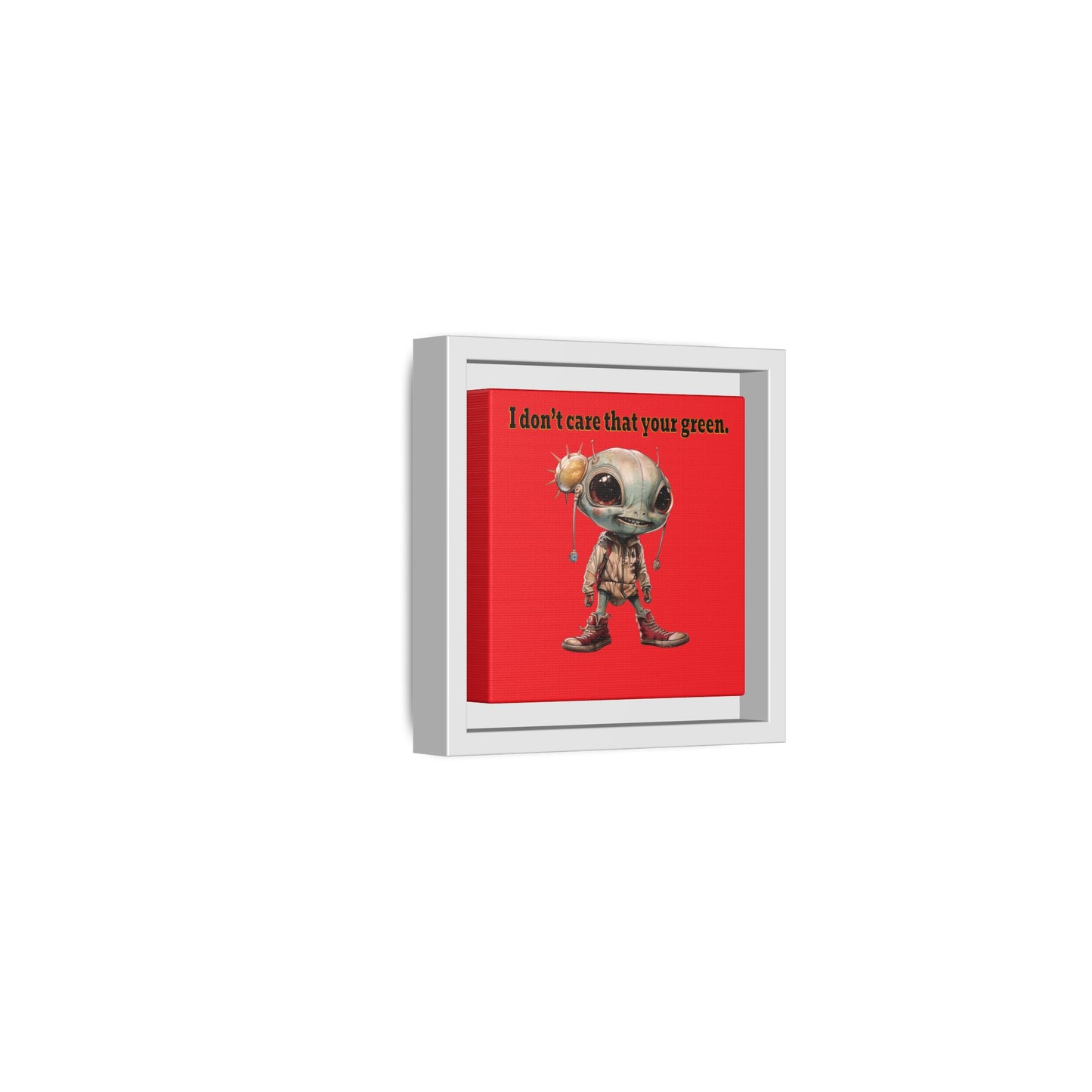 I don't care that your green - framed canvas art (red)