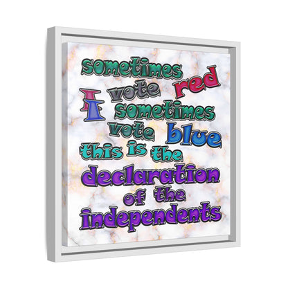 declaration of the independents - framed canvas art (white marble)