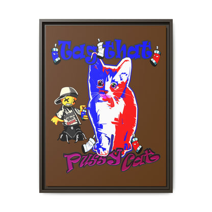 tag that - framed canvas art (brown)
