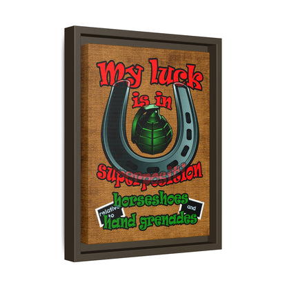 my luck - framed canvas art (brown papyrus)