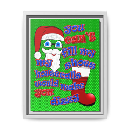 santa's shoes - framed canvas art (logo green)