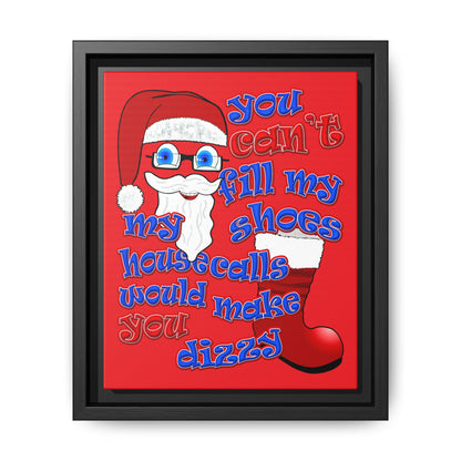 santa's shoes - framed canvas art (red)