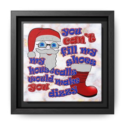 santa's shoes - framed canvas art (white marble)