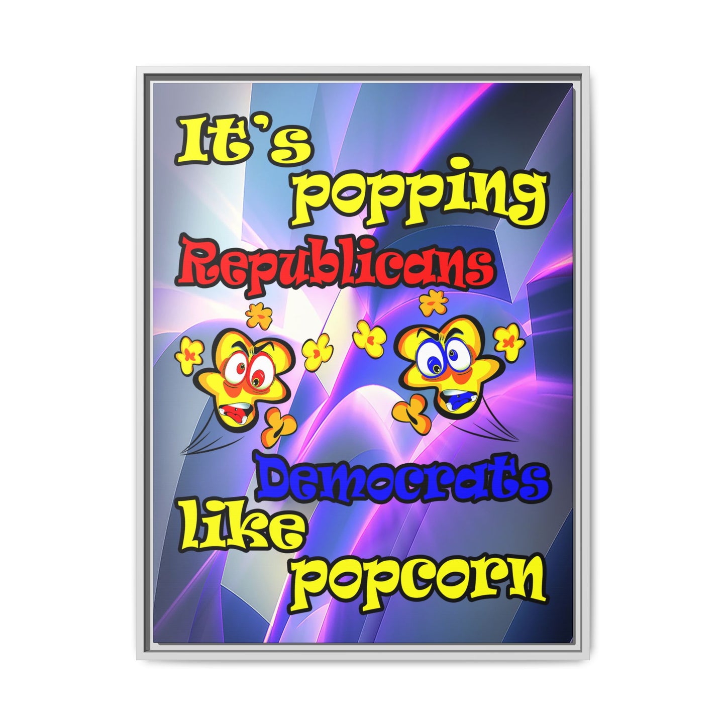 popping like popcorn - framed canvas art (grey-pink wave)