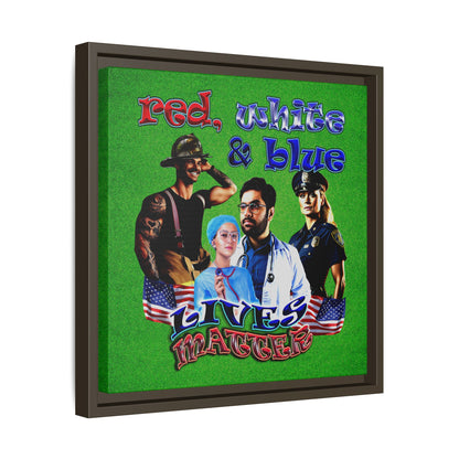 rw&b lives matter - framed canvas art (green turf)