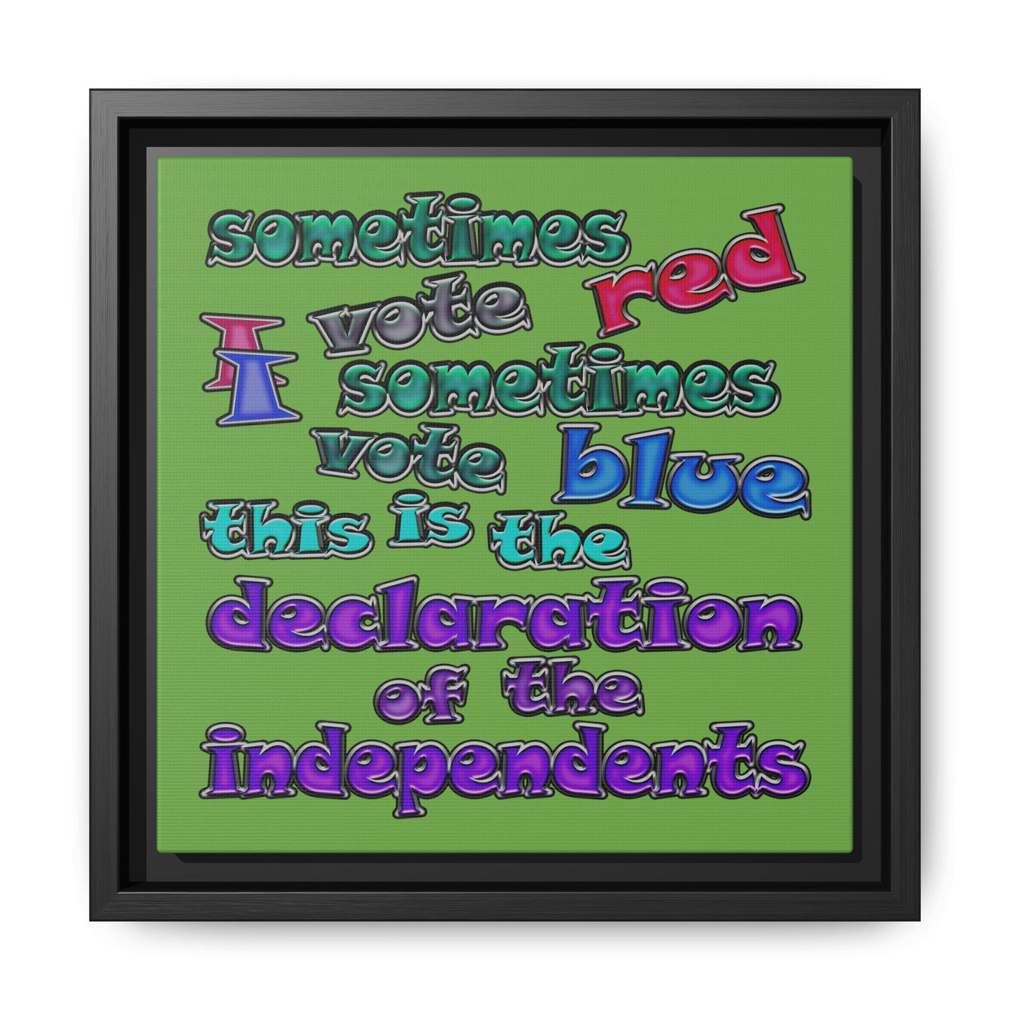 declaration of the independents - framed canvas art (green)