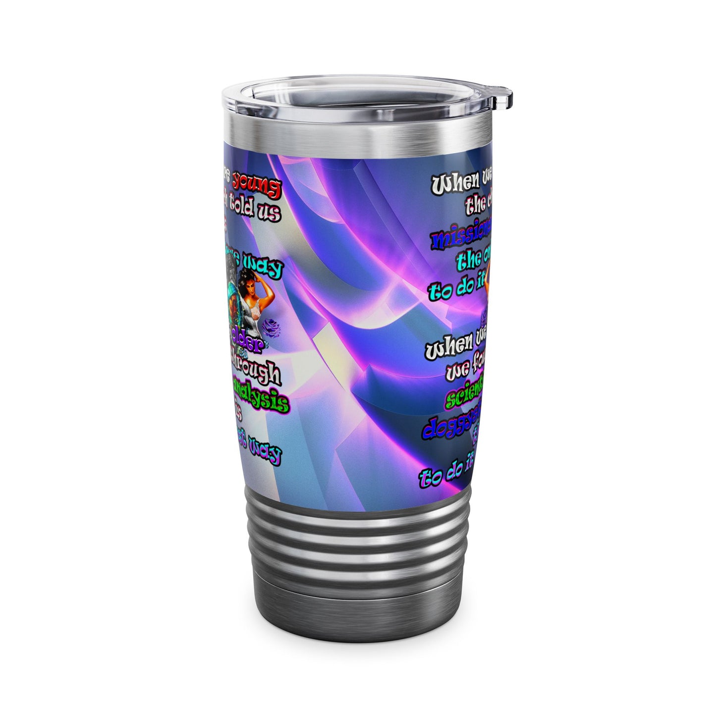 doggystyle - Ringneck Tumbler, 20oz (grey-pink wave)