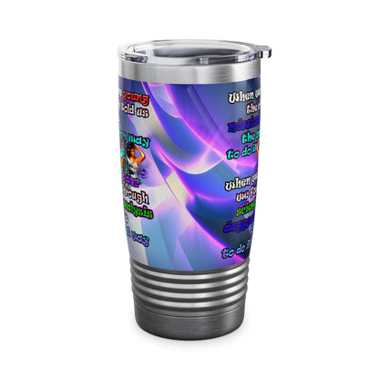 doggystyle - Ringneck Tumbler, 20oz (grey-pink wave)