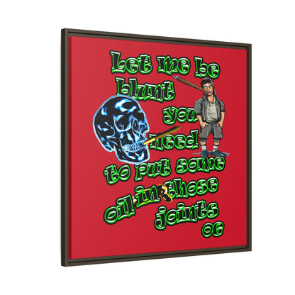og - framed canvas art (dark red)