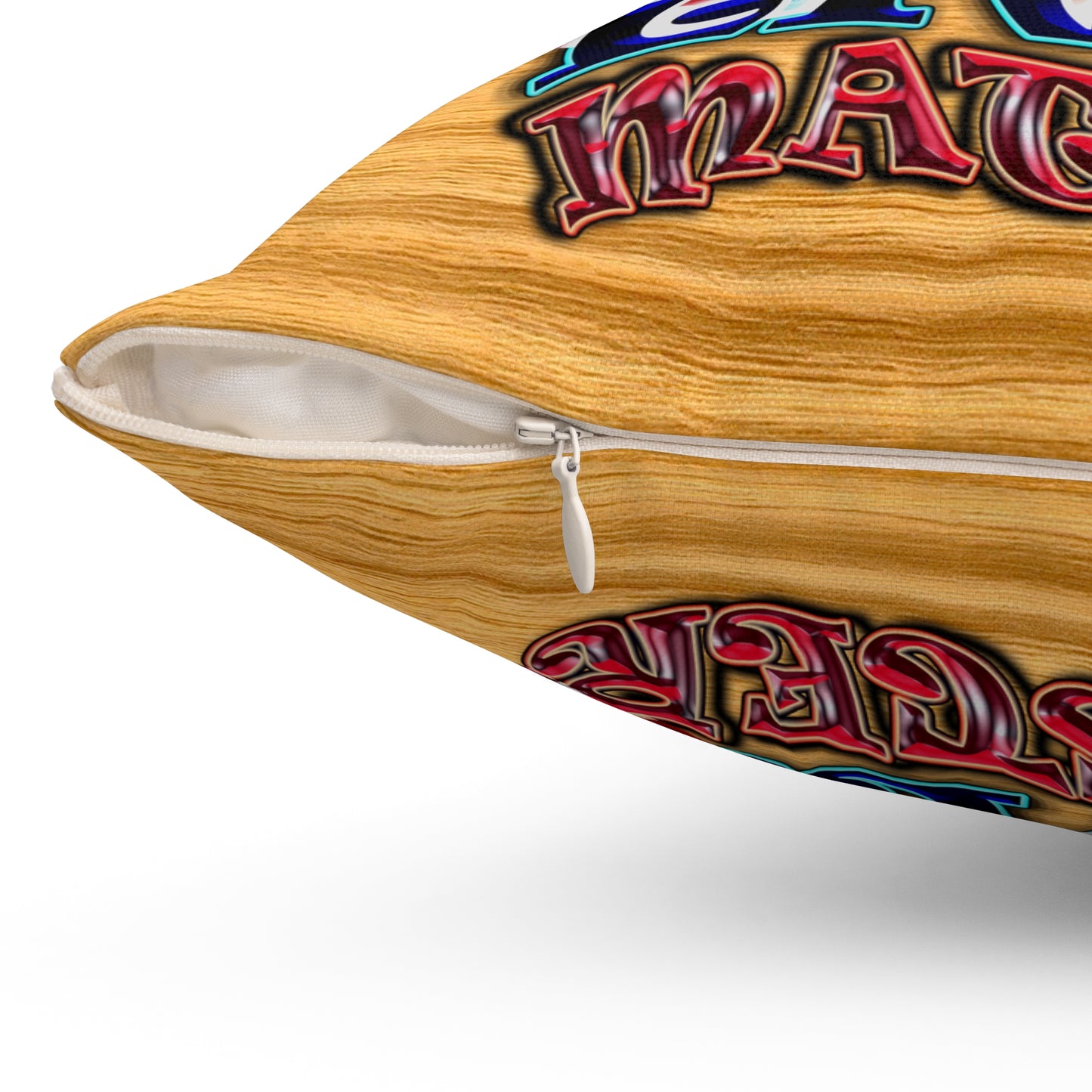 rw&b lives matter - Spun Polyester Square Pillow - (butterscotch wood finish)