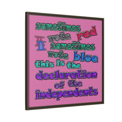 declaration of the independents - framed canvas art (light pink)